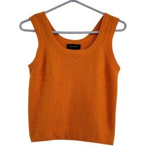 Christopher Fischer Womens Orange 100% Cashmere Knit Tank Top Sleeveless XS